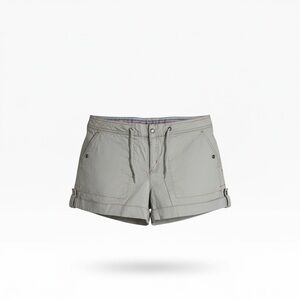 Nike Women's Khaki M Orange Stitching Drawstring Shorts Adjustable Length Pocket